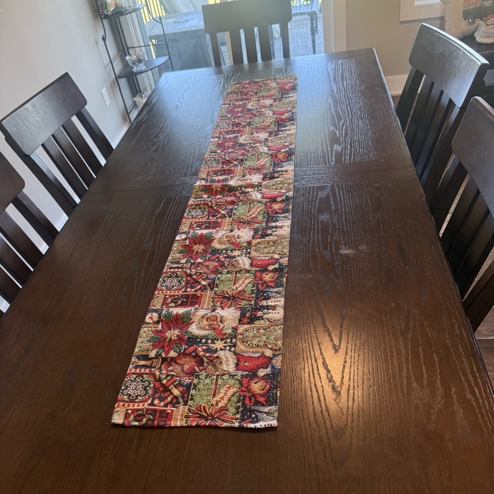Decorative Santa Claus Design Tapestry Table Runner.